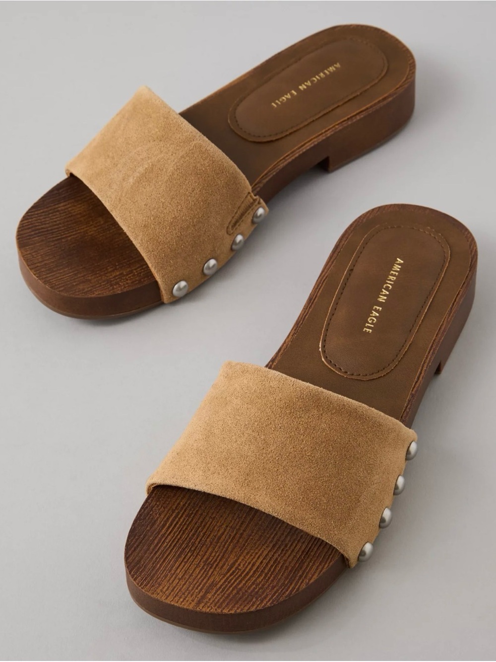 American Eagle Outfitters Tan Suede Clogs